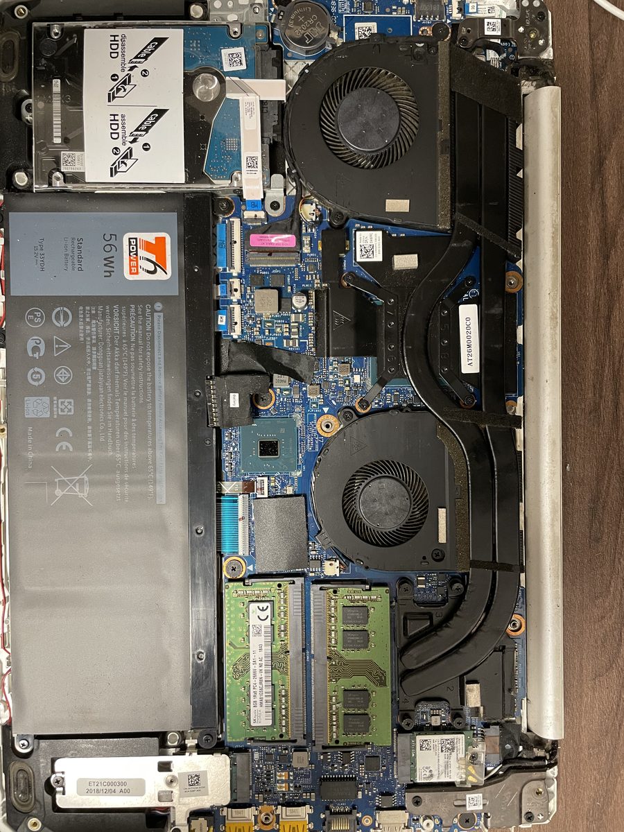 Dell G3 3579 — po vyčistění a přepastování