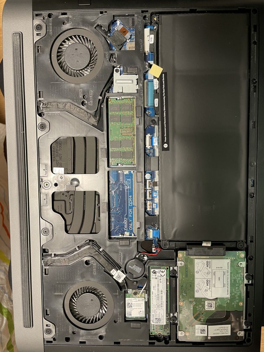 Dell G5 15 — rozebraný herní notebook