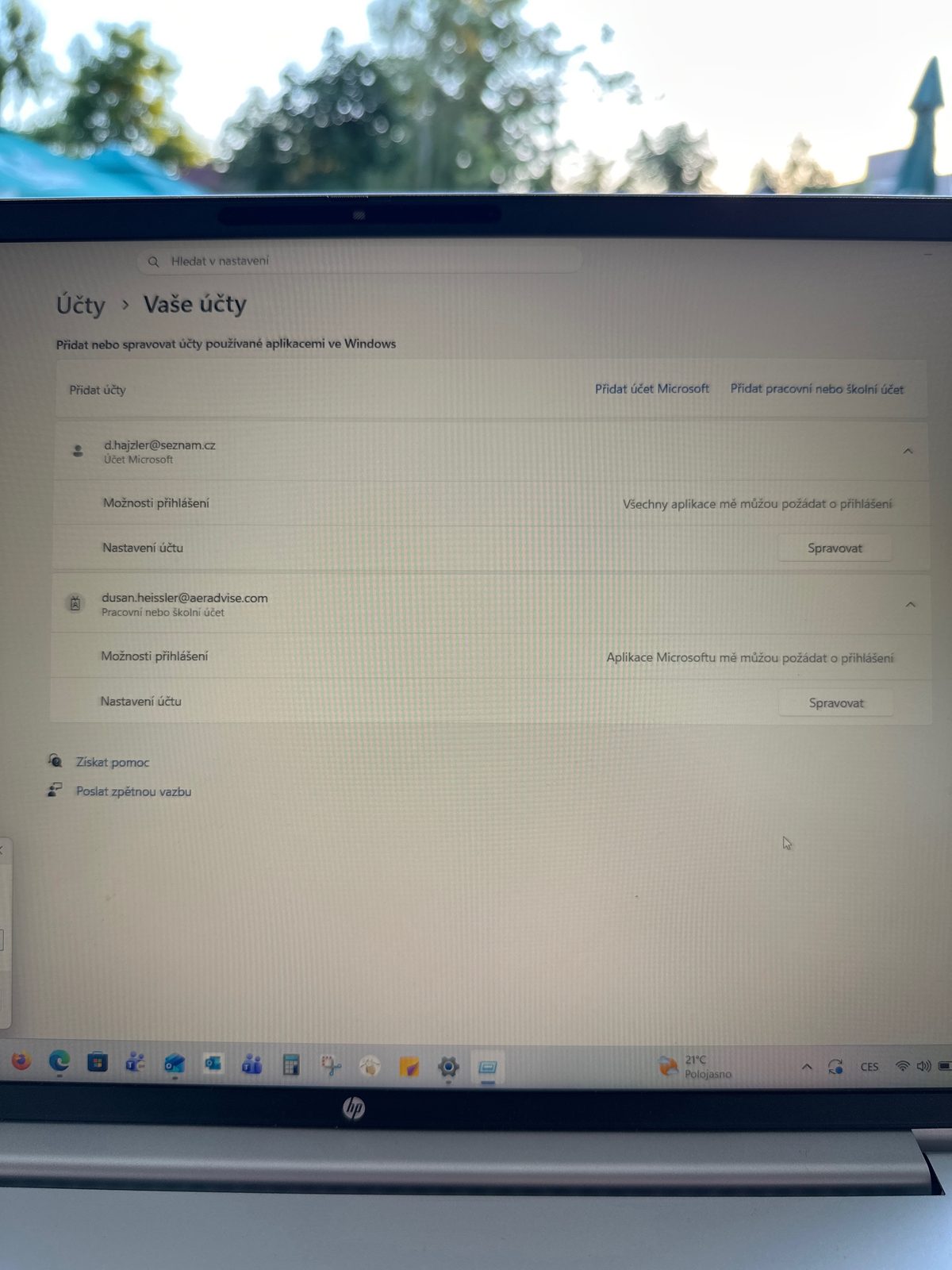 HP ProBook 450 G1 — Outlook chyba připojení k firemnímu serveru