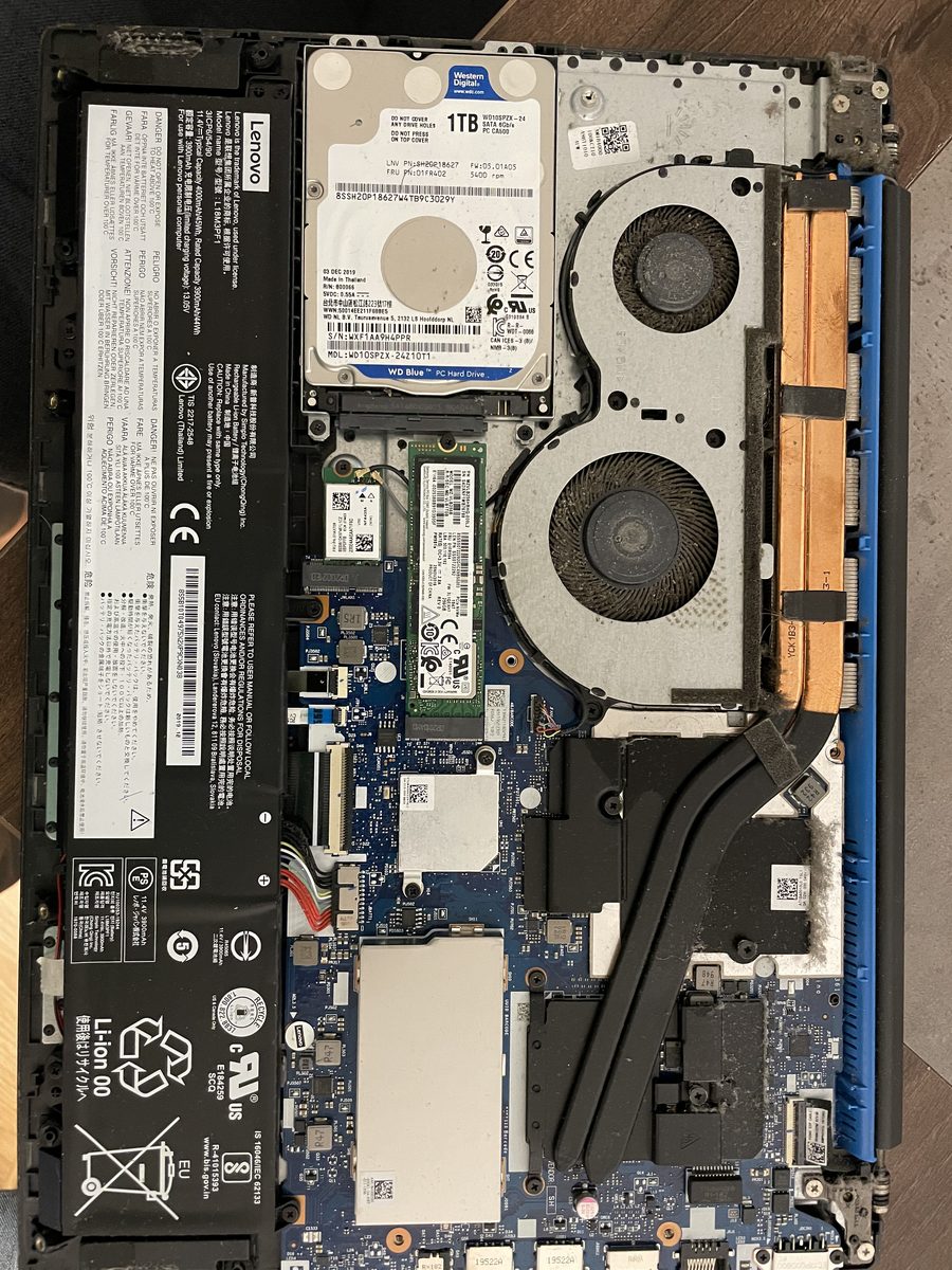 Lenovo L340 — rozebraný herní notebook