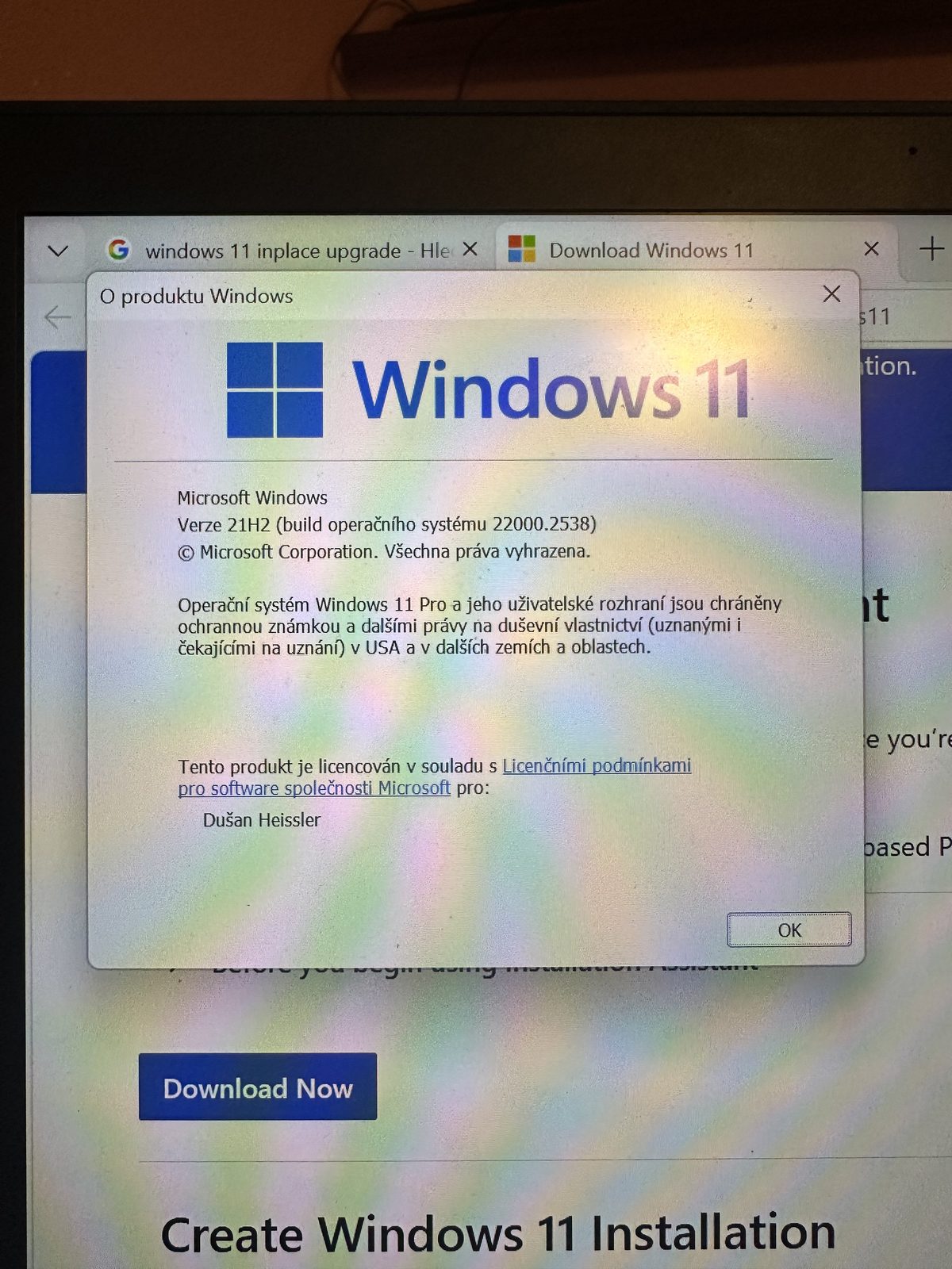 Lenovo ThinkPad T14 GEN1 — nástroj Microsoft Update